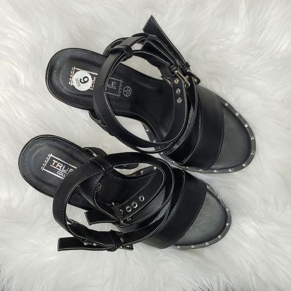 {Truffle Collection} EUC Black Silver Heels - Picture 3 of 8